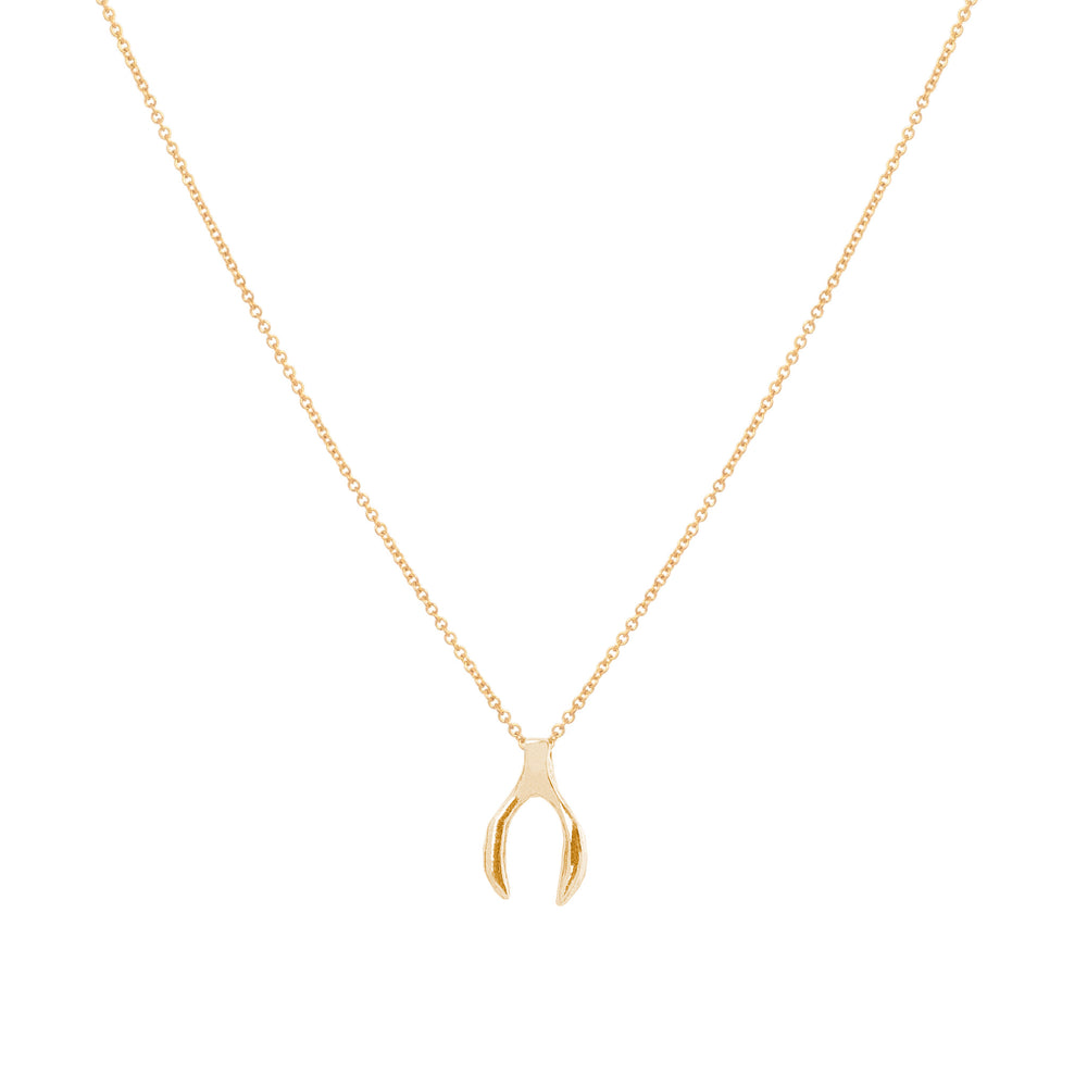 Wishbone Necklace, Gold