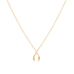 Wishbone Necklace, Gold