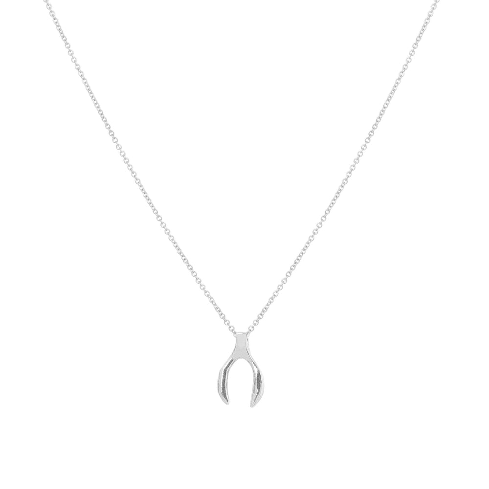 Wishbone Necklace, silver