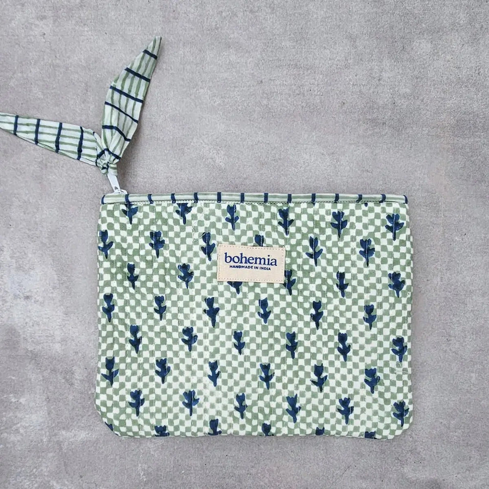 Tulip Check Zip Pouch, Large