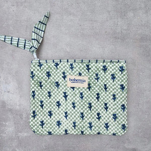 Tulip Check Zip Pouch, Large