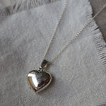 Large Puffy Heart Locket- Sterling Silver