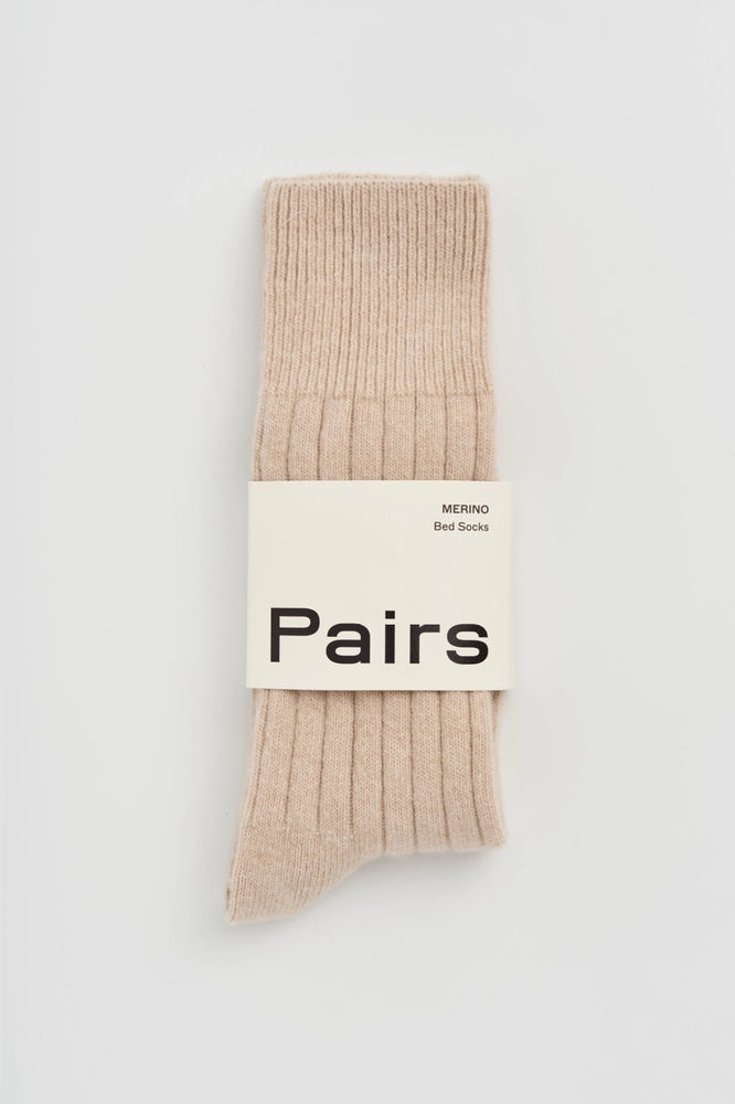 Milky Tea Beige Merino Bed Socks