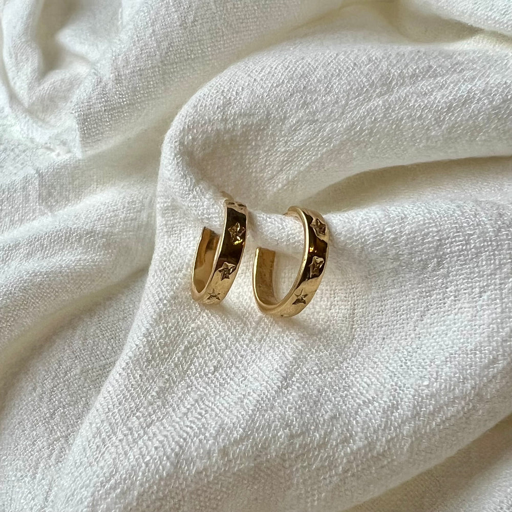 Starburst Hoops, 18ct Gold Vermeil