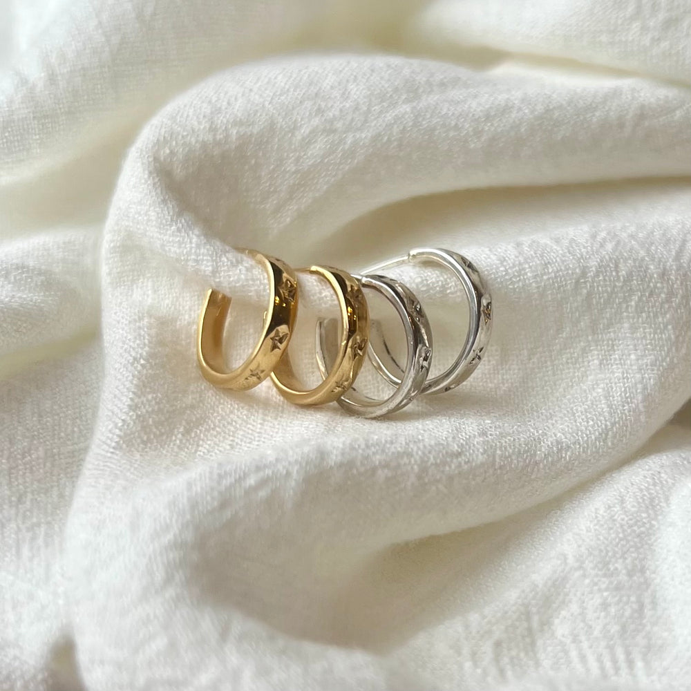 Starburst Hoops, 18ct Gold Vermeil