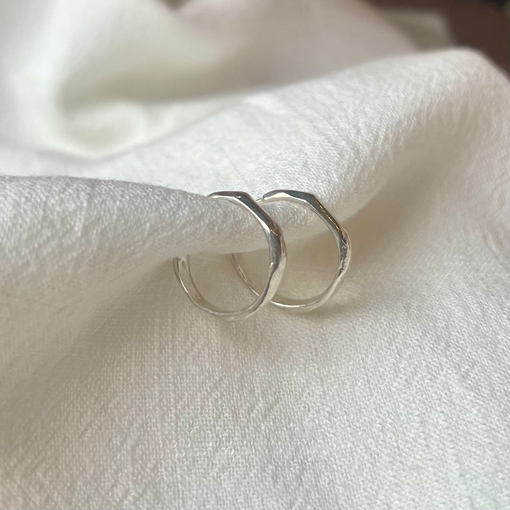 River Hoops, Sterling Silver