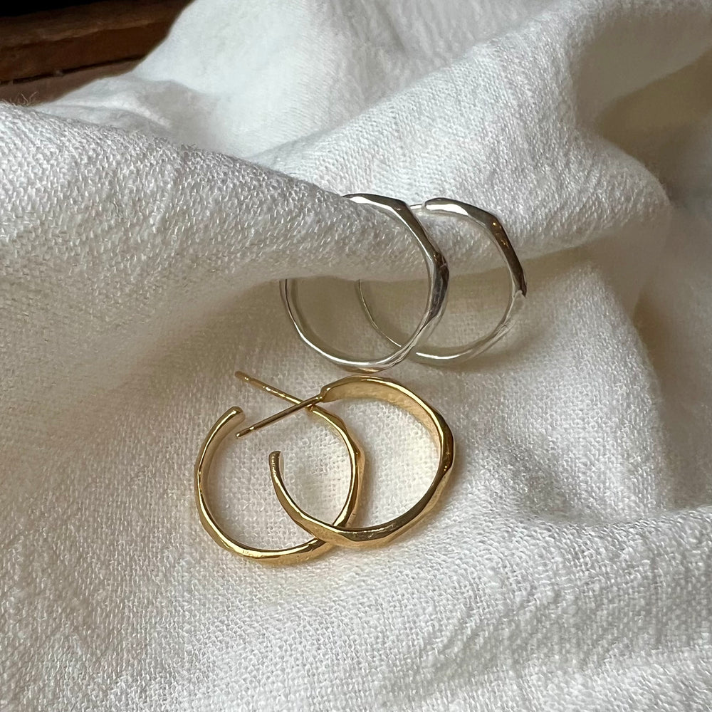 River Hoops, Sterling Silver