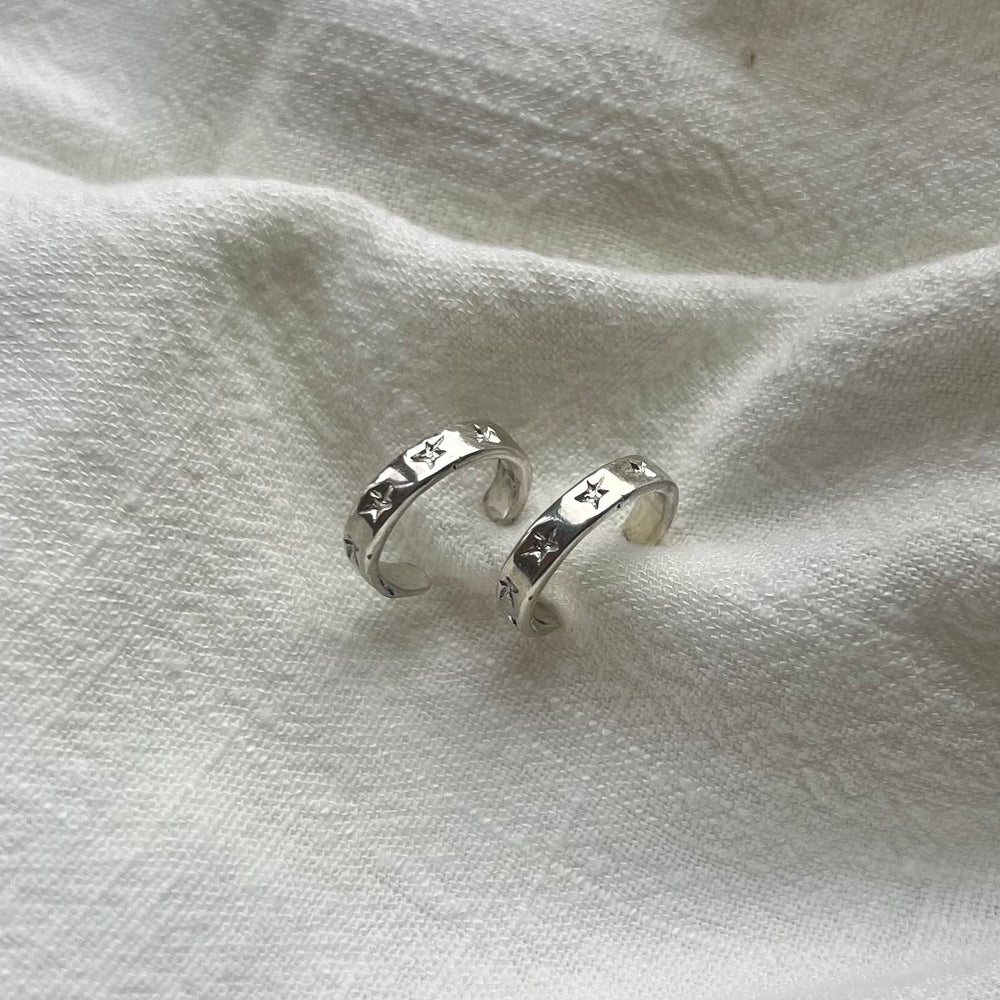 Starburst Hoops, Sterling Silver