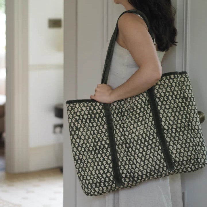 Blockprint Tote Bag - Forest