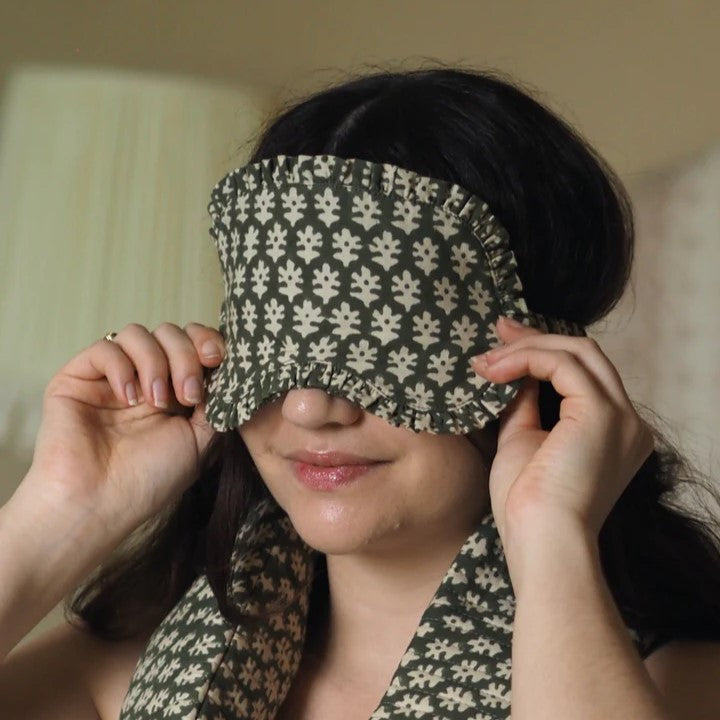 Morgan Wright Blockprint Eye Mask - Forest