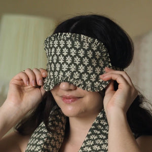 Blockprint Eye Mask - Forest