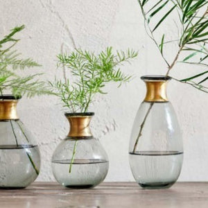 Nkuku Miza mini Glass Vase - Smoke