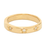 Star Set Diamond Starburst Ring, 18ct Gold Vermeil