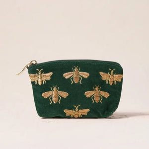 Elizabeth Scarlett Honey Bee Coin Purse - Forest Green