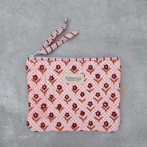 Daisy Check Zip Pouch, Large