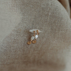 Mother of Pearl Mini Drop Earrings - 14k filled gold