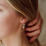 Mother of Pearl Mini Drop Earrings - 14k filled gold