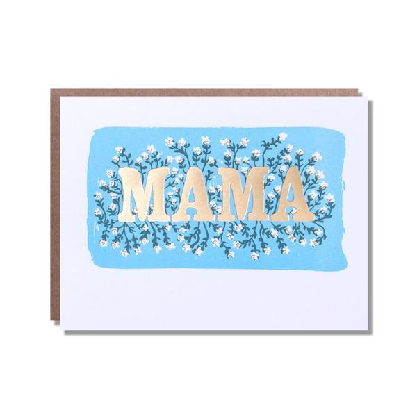 Mama gold floral card