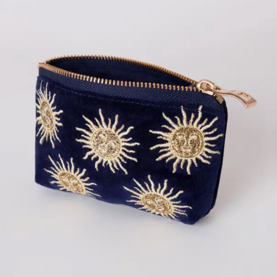 Elizabeth Scarlett Sun Goddess Coin Purse, Navy