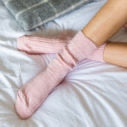 Tom Lane alpaca bed socks, pink size 4-7