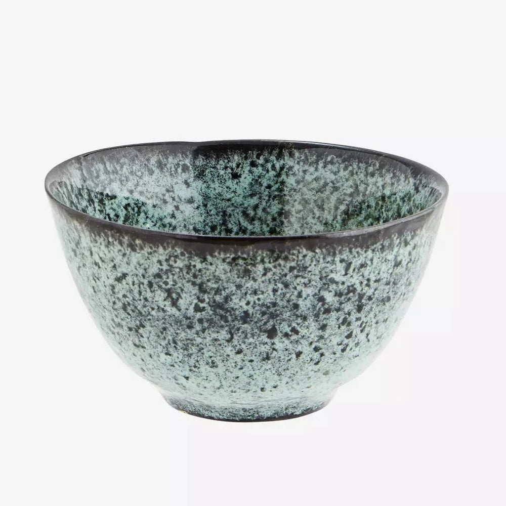 Stoneware Bowl - Light Petrol & Black