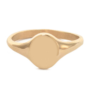 Minimal Oval Signet Ring, Gold