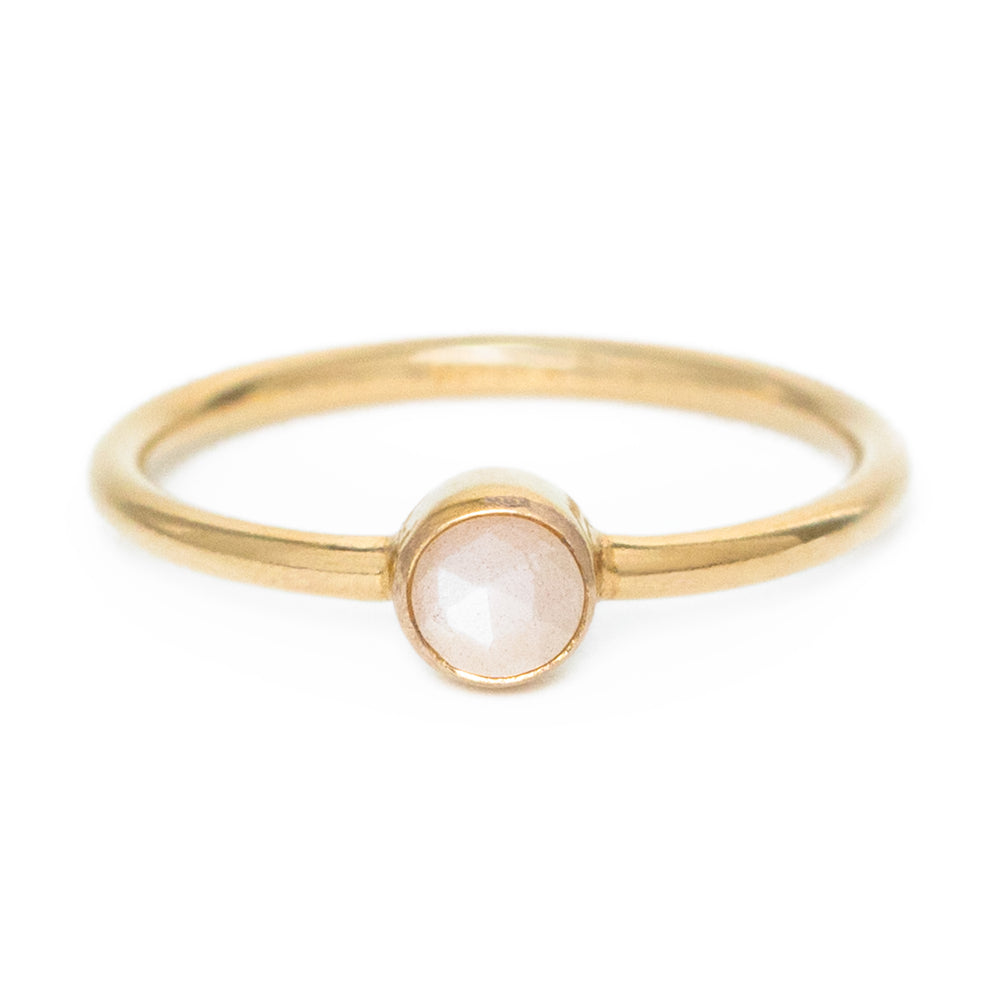 Peach Moonstone Orb ring