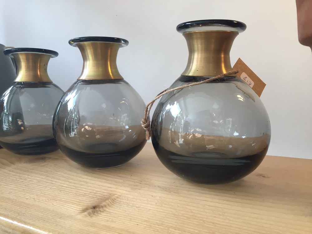 Nkuku Miza mini Glass Vase Smoke