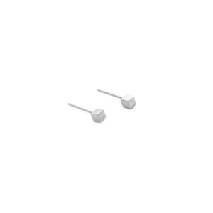 Mini Cube Studs, silver