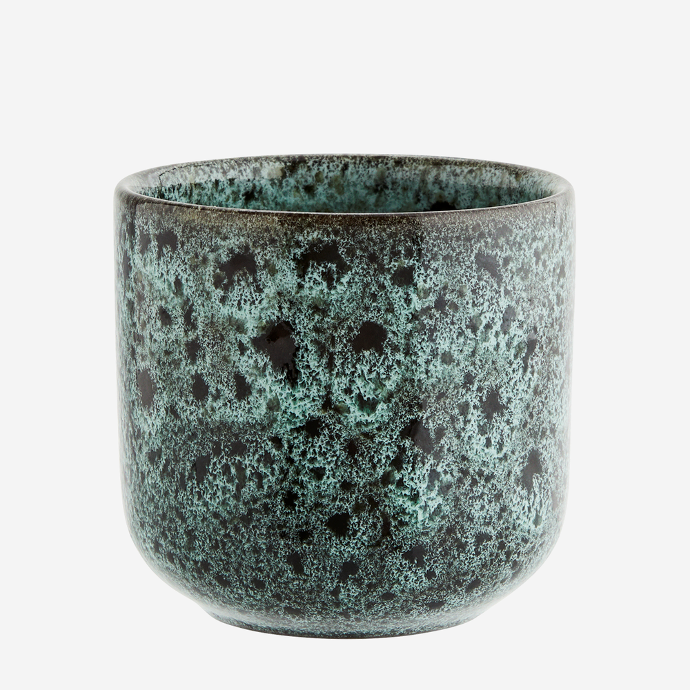 Teal and Black Stoneware Mug