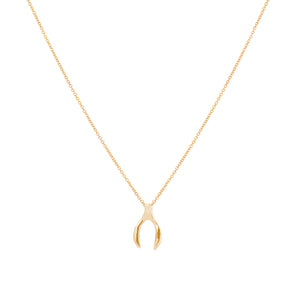 Wishbone Necklace, Gold