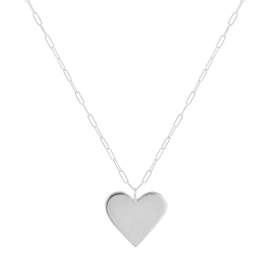 Maxi Heart Necklace, Silver