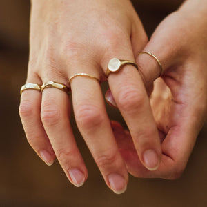 Minimal Oval Signet Ring, Gold