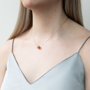 Large sphere necklace, silver & gold mix