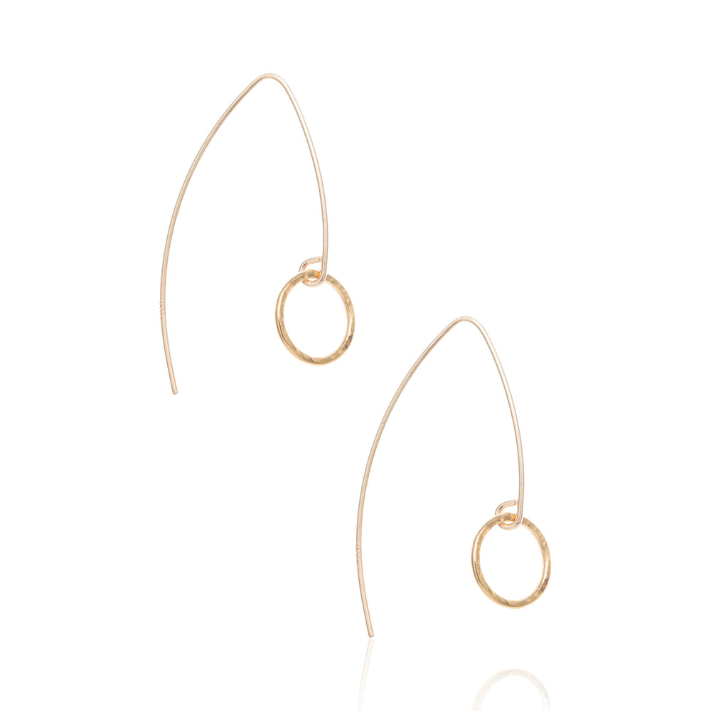 Arrow drop earrings, gold