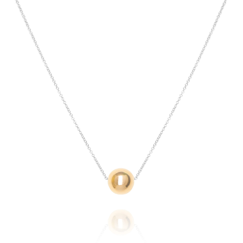 Large sphere necklace, silver & gold mix