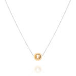 Large sphere necklace, silver & gold mix