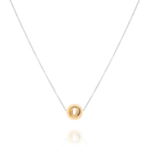 Large sphere necklace, silver & gold mix