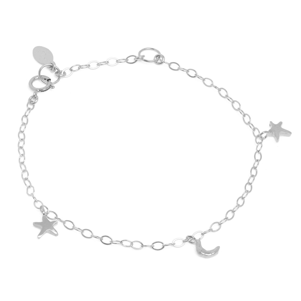Stars Align Star & Moon bracelet sterling silver