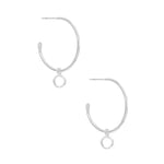 Halo Charm Midi Hoop, Silver