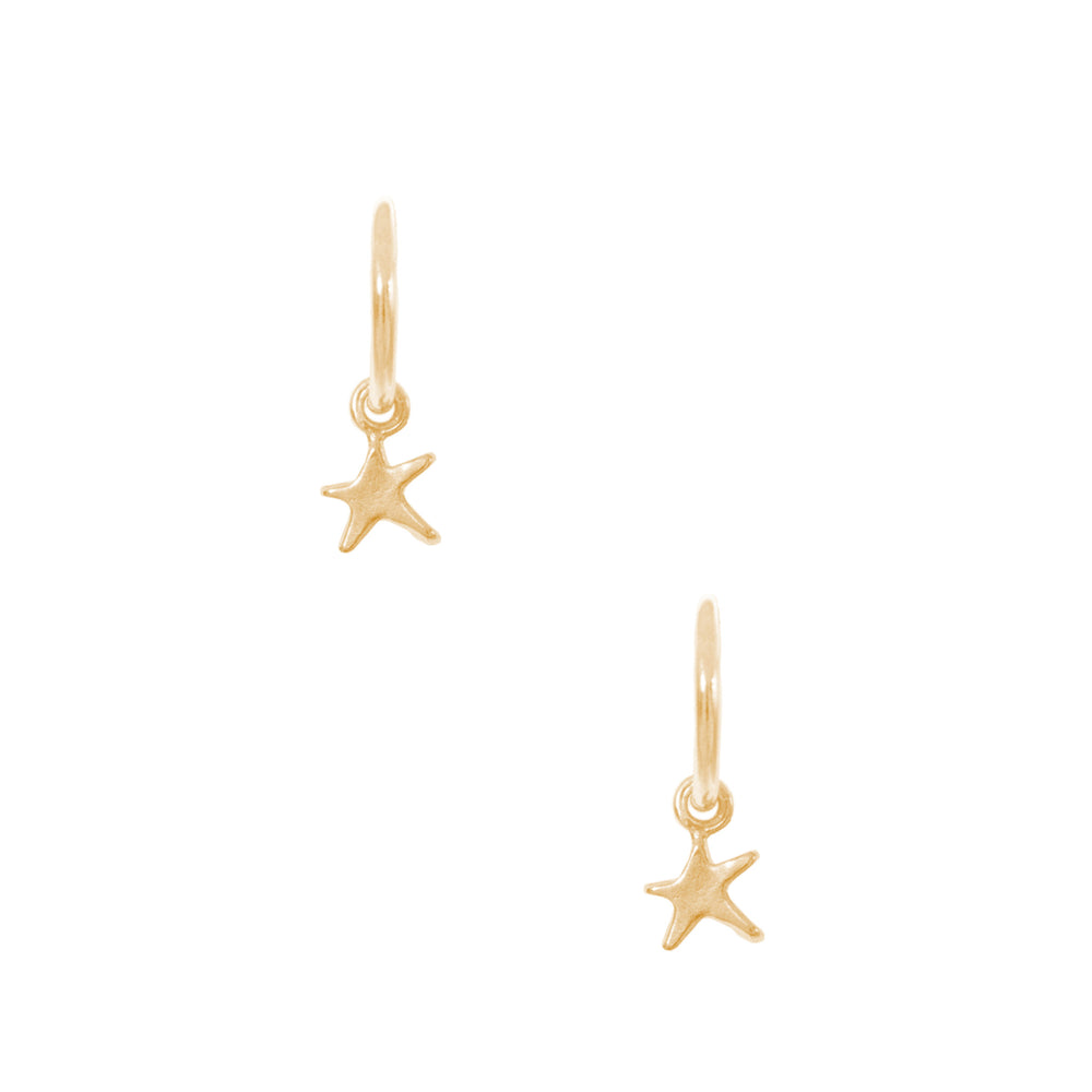 Star Charm Mini Hoop, Gold
