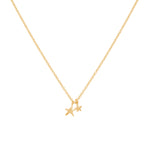 Double Star Necklace, Gold