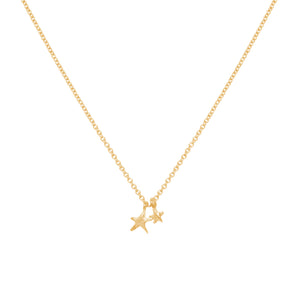 Double Star Necklace, Gold