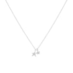 Double Star Necklace, Silver