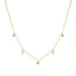 Stars Align Star & Moon necklace 14ct gold vermeil