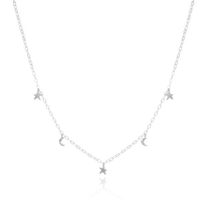 Stars Align Star & Moon necklace sterling silver