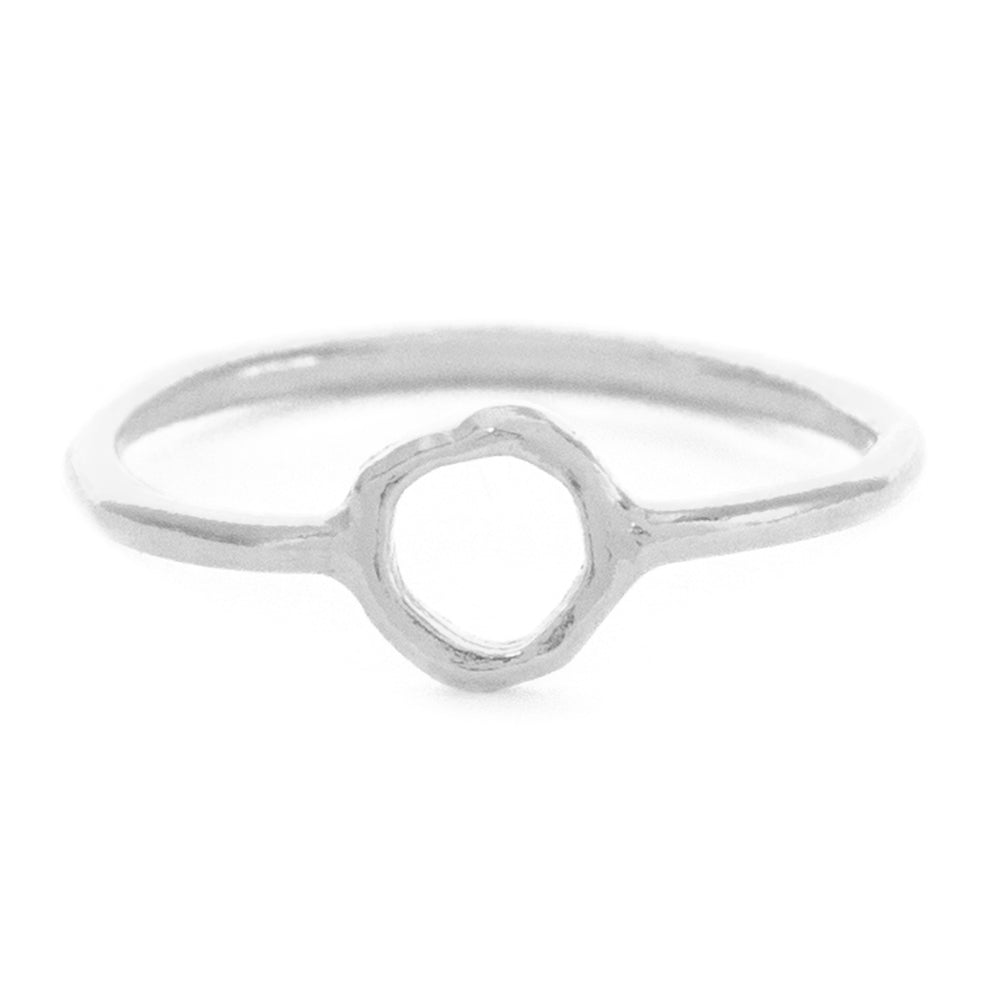 Halo Charm Ring, Silver