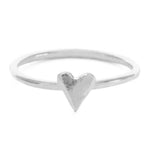 Heart Charm Ring, Silver