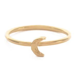 Moon Charm Ring, Gold
