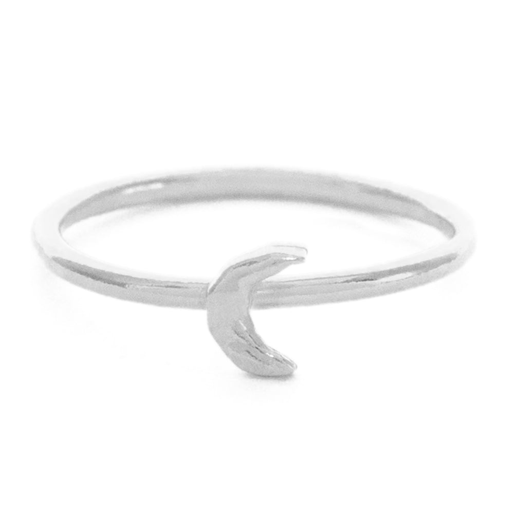 Moon Charm Ring, Silver